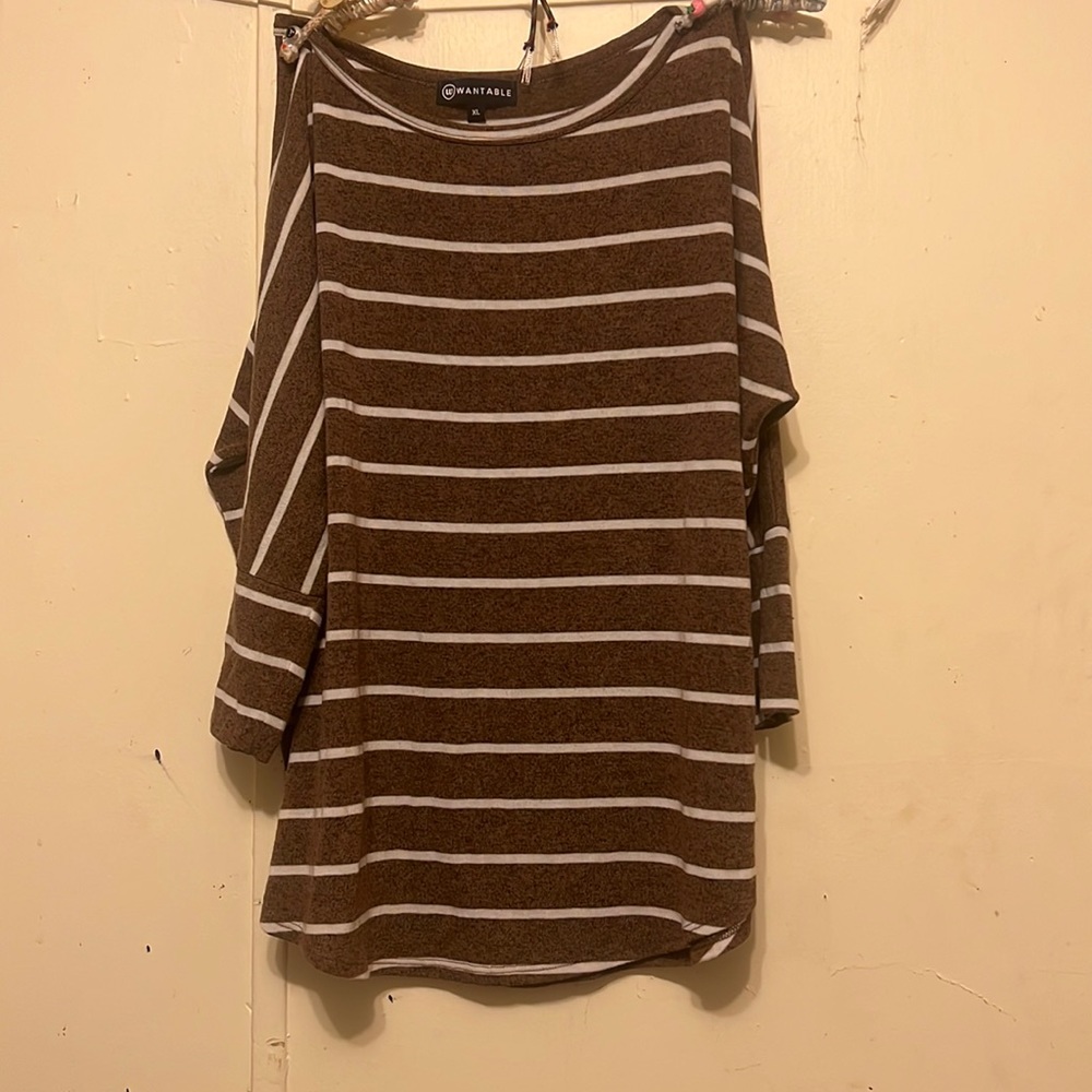 Wantable size cliff white and brown long shirt